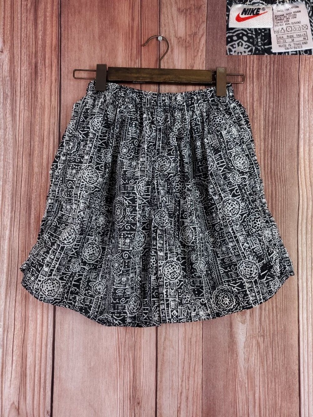 Vintage 90s Nike Womens Medium Abstract Geometric Aztec AOP Swim Shorts Trunks